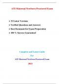 Maternal Newborn Exam (A.T.I) (32 Latest Versions - 2023) |Real Exam + Practice Exam, Verified Q & A|