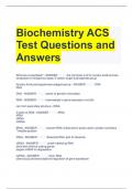 Biochemistry ACS Test Questions and Answers 