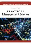 Test Bank For Practical Management Science, 6th Edition By L. Winston. (Complete Download). Chapters 1-14.