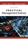 Test Bank For Practical Management Science&comma; 6th Edition By L&period; Winston&period; &lpar;Complete Download&rpar;&period; Chapters 1-14&period;
