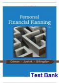 Test Bank for Personal Financial Planning, 13th Edition, by J. Gitman, Michael D. Joehnk, and R Billingsley. Chapters 1- 15 (Complete Download).