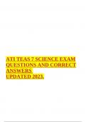 ATI TEAS 7 SCIENCE EXAM QUESTIONS AND CORRECT ANSWERS UPDATED 2023.
