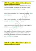 LETRS Glossary Volume 1 Units 1-4 Exam Q&As Latest Update 2023&lpar;Verified Answers&rpar;