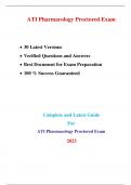 Pharmacology Exam (A.T.I)(30 Latest Versions - 2023) |Real Exam + Practice Exam, Verified Q & A|