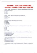 ABO PRE &ndash; TEST EXAM QUESTIONS ALREADY PASSED GUIDE 100&percnt; VERIFIED&period;