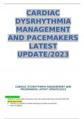CARDIAC DYSRHYTHMIA MANAGEMENT AND PACEMAKERS LATEST UPDATE&sol;2023