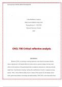 CNCL 700 Critical reflective analysis. 2023
