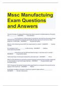 Mssc Manufactuing Exam Questions and Answers 