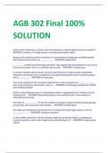 AGB 302 Final 100%  SOLUTION