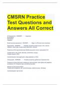 CMSRN Practice Test Questions and Answers All Correct 