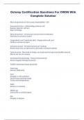 Ostomy Certification Questions For CWON With Complete Solution