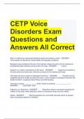 CETP Voice Disorders Exam Questions and Answers All Correct 