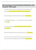 NC Life Insurance Bundled Exams Questions and Answers with Verified Solutions
