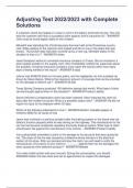 Adjusting Test 2022&sol;2023 with Complete Solutions