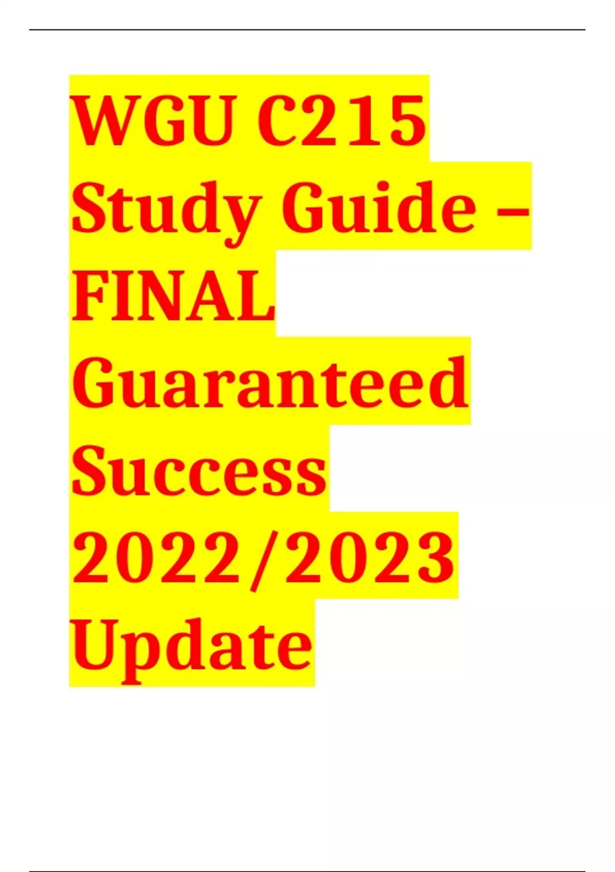 WGU C215 Operations Management -Objective Assessment Prep Guide ...