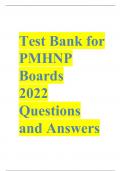 Test Bank for PMHNP Boards 2022 Questions and Answers Already Passed