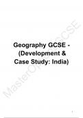 GCSE AQA Geography Development & India Case Study Notes