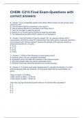 CHEM- C215 Final Exam-Questions with correct answers