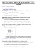 Test Bank for Elementary Statistics Picturing the World 7th Edition Larson  &sol; All Chapter 1 - 11 Updated 2023