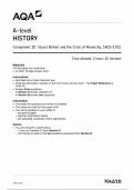 AQA A - LEVEL HISTORY Component 1D Stuart Britain and the Crisis of Monarchy,1603- 1702(7042-1D)QUESTION PAPER (1)