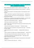 ATI Anatomy & Physiology Test&sol;72 Questions with complete solutions