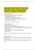 Georgia DDA 6-Hour Defensive Driver & Driver Improvement VERIFIED ANSWERS 2023/2024