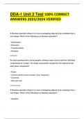 DDA-1 Unit 2 Test 100&percnt; CORRECT  ANSWERS 2023&sol;2024 VERIFIED