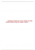 Foundations of Maternity&comma; Women&rsquo;s Health&comma; and Child Health NursingTest Bank All Complete Chapters