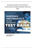 Nursing Informatics for the Advanced  Practice Nurse 2nd Edition McBride Tietze Test Bank    