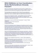 WGU D046&lpar;Intro to Care Coordination-Study Worksheet&rpar;Exam Alraeady Passed&excl;&excl;&excl;