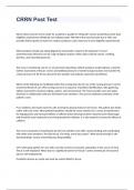 CRRN Post Test exam 2023 with 100&percnt; correct answers