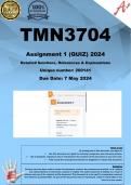 TMN3704 Assignment 1 (QUIZ COMPLETE ANSWERS) 2024 - DUE 7 May 2024