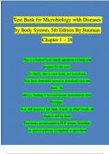 Test Bank for Microbiology with Diseases by Body System 5th Edition&comma; Bauman &vert; Complete Chapter 1 - 26 &vert; 100 &percnt; Verified