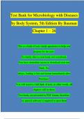 Microbiology With Diseases By Body System 5th Edition, Bauman Test Bank | Complete Chapter 1 - 26 | 100 % Verified