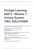 Portage Learning  A&P 2 - Module 7&colon;  Urinary System 100&percnt; SOLUTIONS