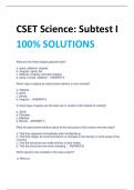 CSET Science&colon; Subtest I 100&percnt; SOLUTIONS