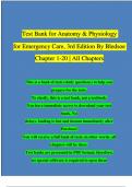 Test Bank for Anatomy & Physiology for Emergency Care, 3rd Edition By Bledsoe Chapter 1 - 20  | 100 % Verified
