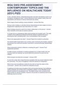 WGU D053 PRE-ASSESSMENT&colon; CONTEMPORARY TOPICS AND THE INFLUENCE ON HEALTHCARE TODAY &lpar;IZO1&rpar; PIZO