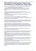 WGU D053 Contemporary Topics and the Influence on Healthcare Today 2023