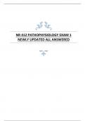 NR 412 PATHOPHYSIOLOGY EXAM 1 NEWLY UPDATED ALL ANSWERED