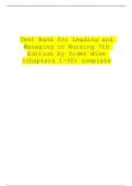 Test Bank for Leading and Managing in Nursing 7th Edition by Yoder Wise &lpar;chapters 1-30&rpar; complete