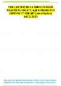 PNR 140 TEST BANK FOR SUCCESS IN PRACTICAL VOCATIONAL NURSING 9TH EDITION BY KNECHT Latest Update 2022&sol;2023