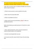 NY state insurance license practice exam questions&sol;answers Best Graded A&plus; Latest 2023&period;                                                 