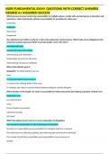 NURS FUNDAMENTAL EXAM  QUESTIONS WITH CORRECT ANSWERS GRADED A&plus; ASSUARED SUCCESS