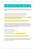 HESI 799 RN Exit Exam Bank Questions with answers and Rationales&period; Graded A&plus;