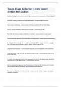 Texas Class A Barber - state board written 6th edition&vert;2023 LATEST UPDATE&vert;GUARANTEED SUCCESS