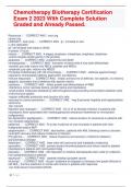 Chemotherapy Biotherapy Certification Exam 2 2023 With Complete Solution  Graded and Already Passed&period; 