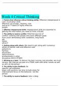 GEN 499 Week 4 Critical Thinking Quiz