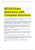 NCOA Exam Questions with Complete Solutions