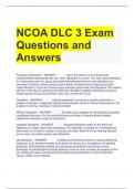 NCOA DLC 3 Exam Questions and Answers